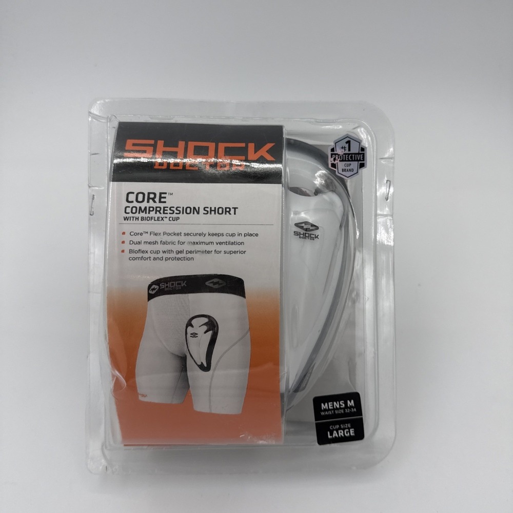 Shock Doctor Core Compression Short W Bioflex Cup New Size Med Cup Size Large